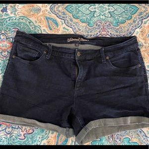 Mid Rise Denim Shorts